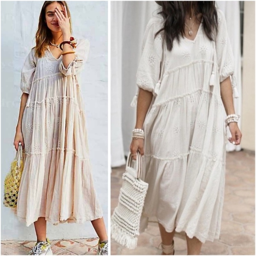 Free People Celestial Skies Midi/Maxi Cotton Dress